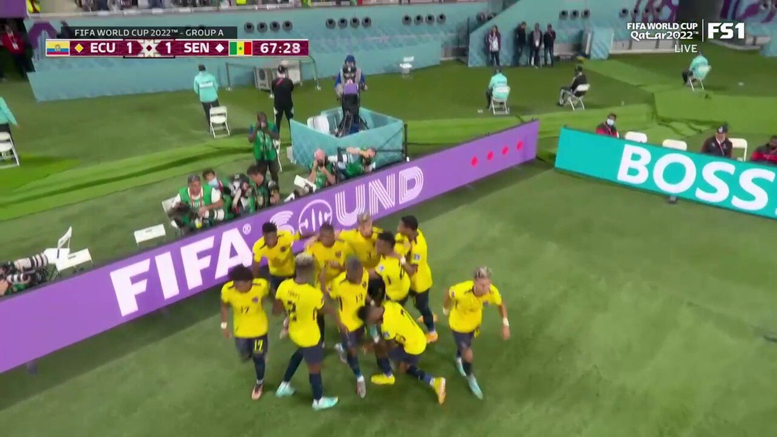 Ecuador's Moises Caicedo scores a goal against Senegal in 67 minutes.